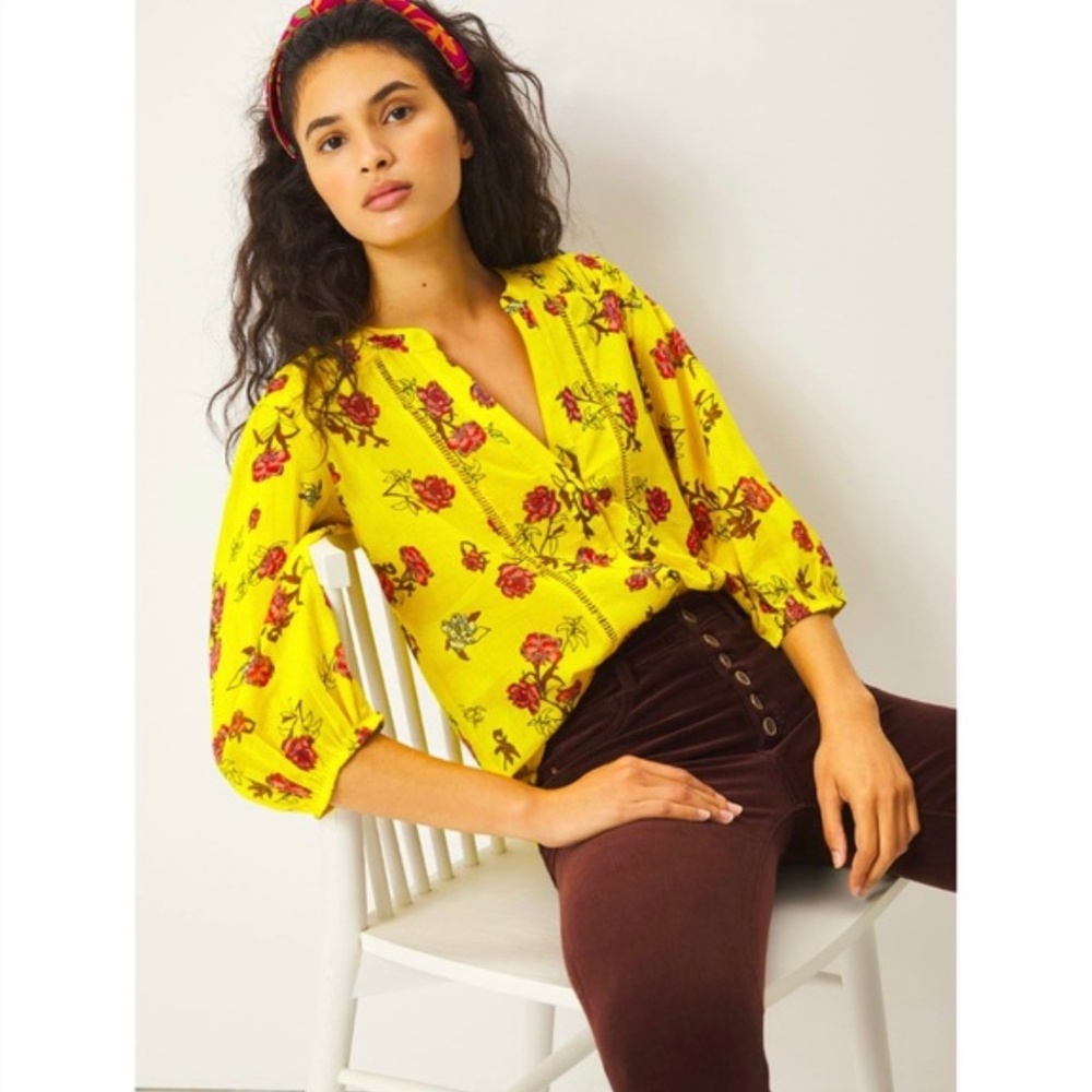 Anthropologie Anita Floral Buttondown